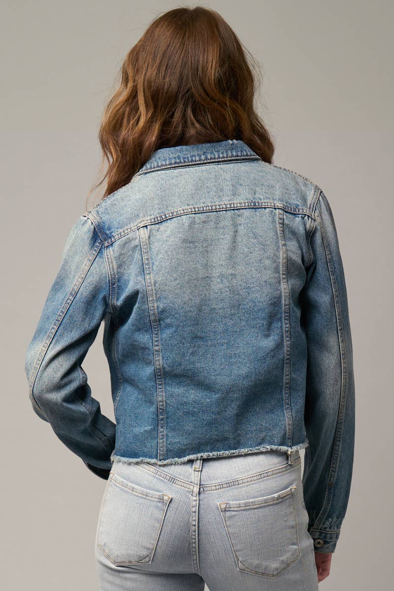 Raw Hem Denim Jean Jacket
