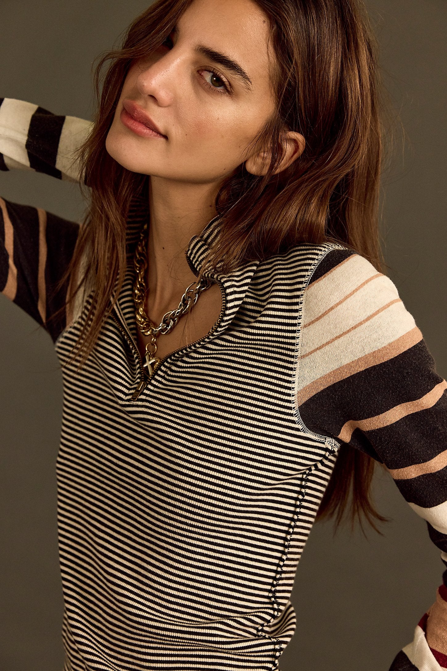 We the Free People Avery Quarter Zip Long Sleeve tee