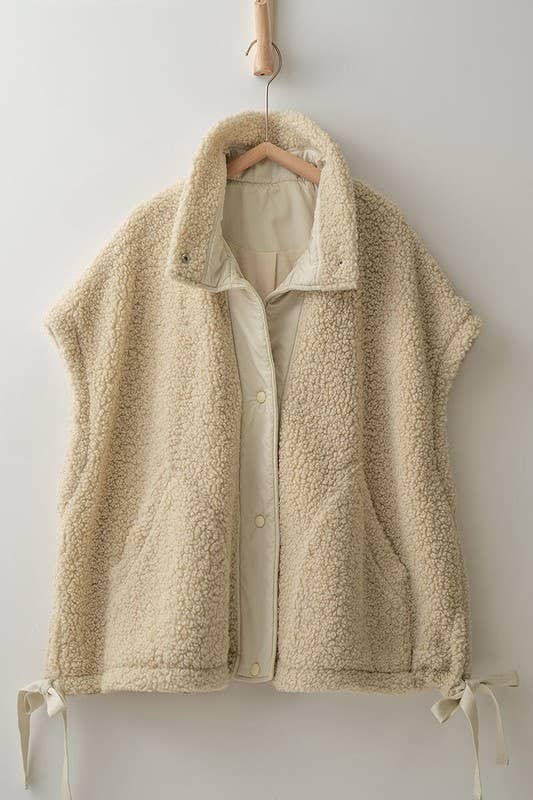 Oversized Sherpa Fleece Boho Western Layering Vest