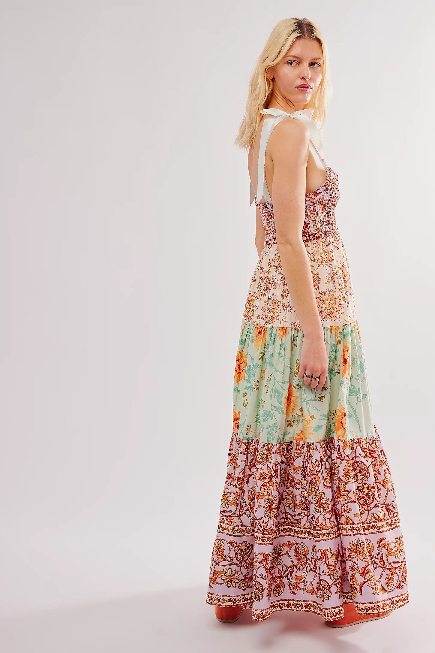 Free People Bluebell Floral Maxi Dress in Lilac Combo