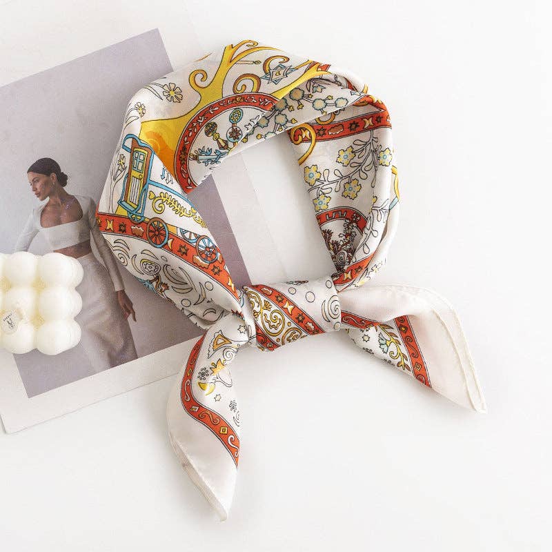 Vintage Pattern Silk Square Scarf