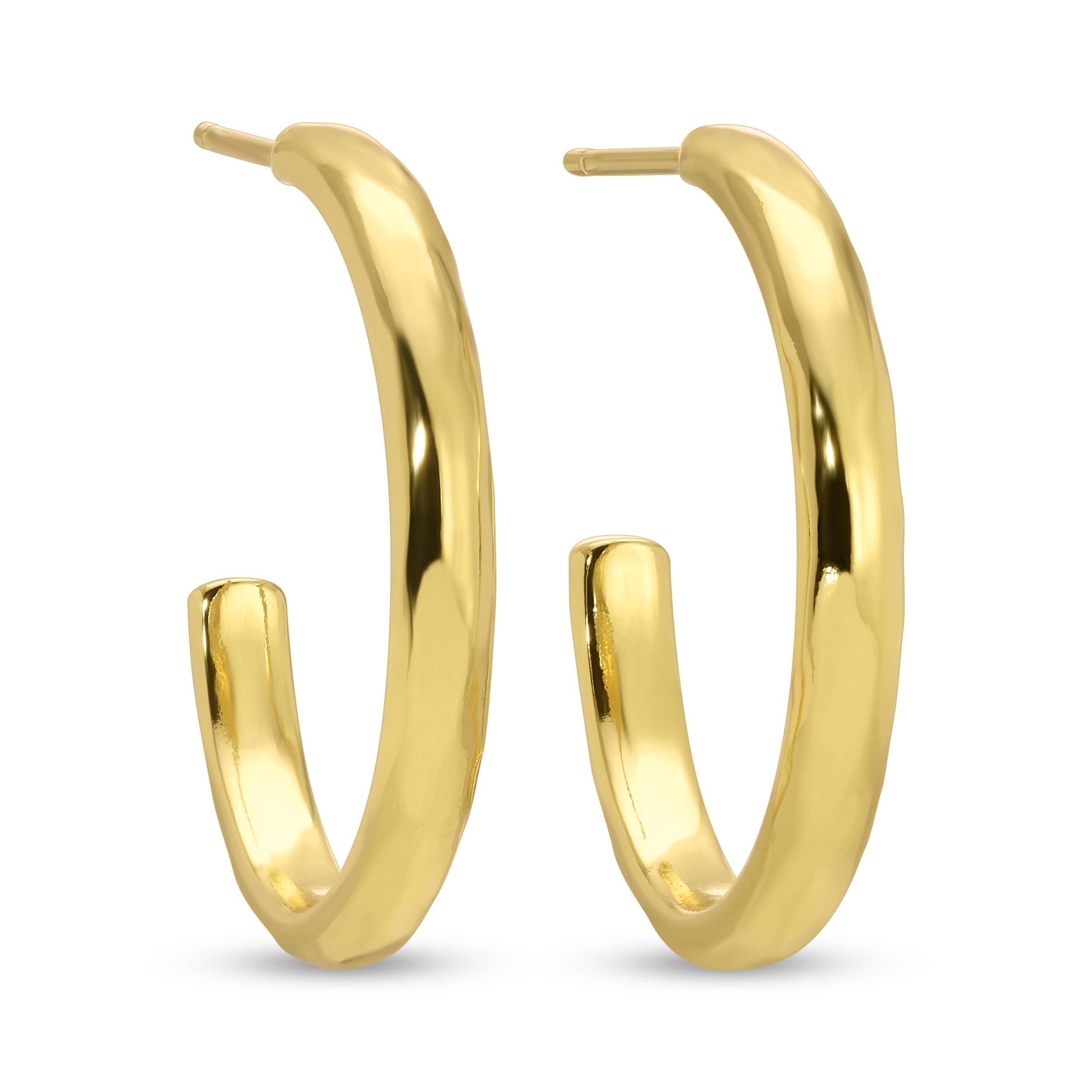 Combo of 3 Graduating Sizes of Gold Textured Hoop Earrings