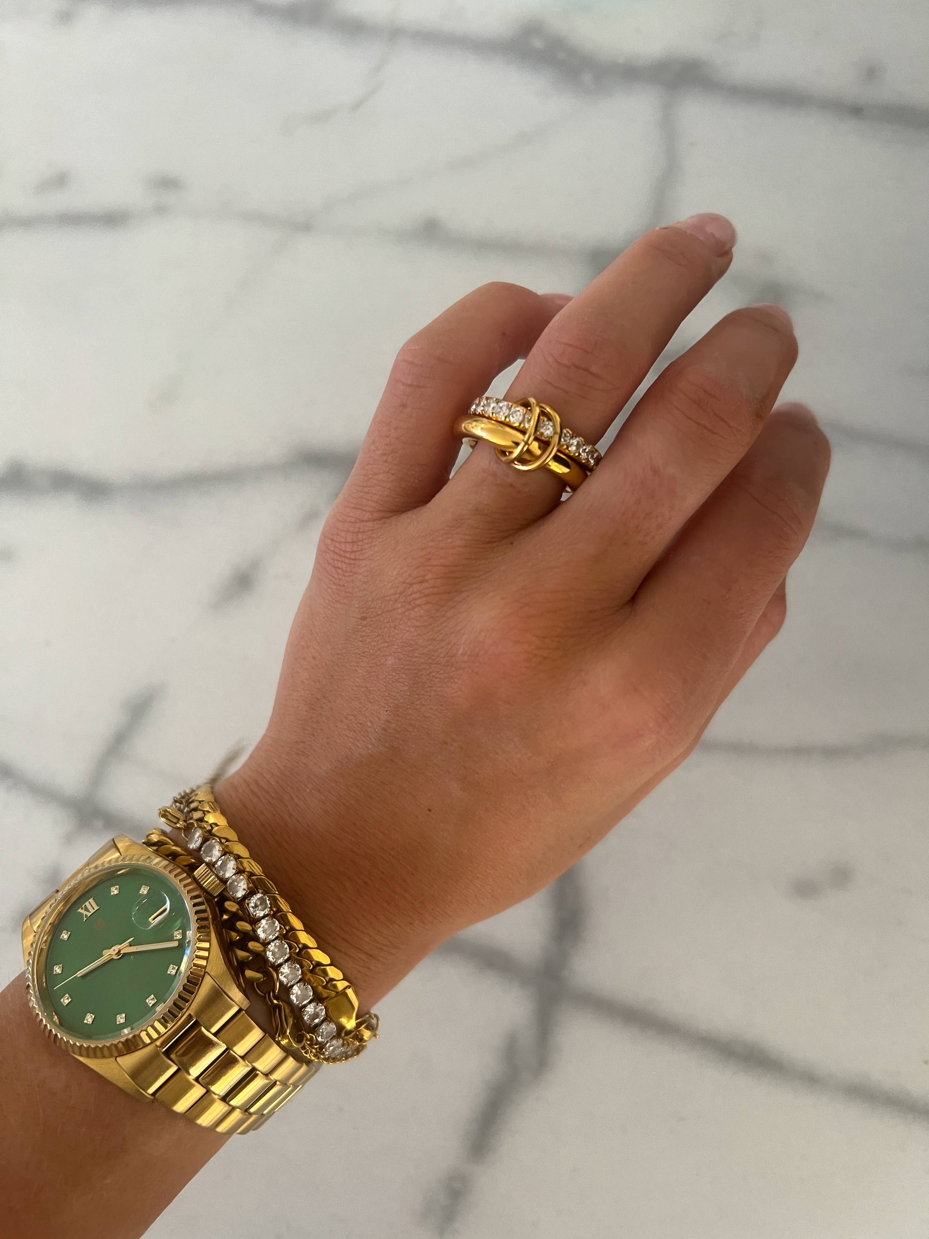 Gold Stacked Grace Ring Set