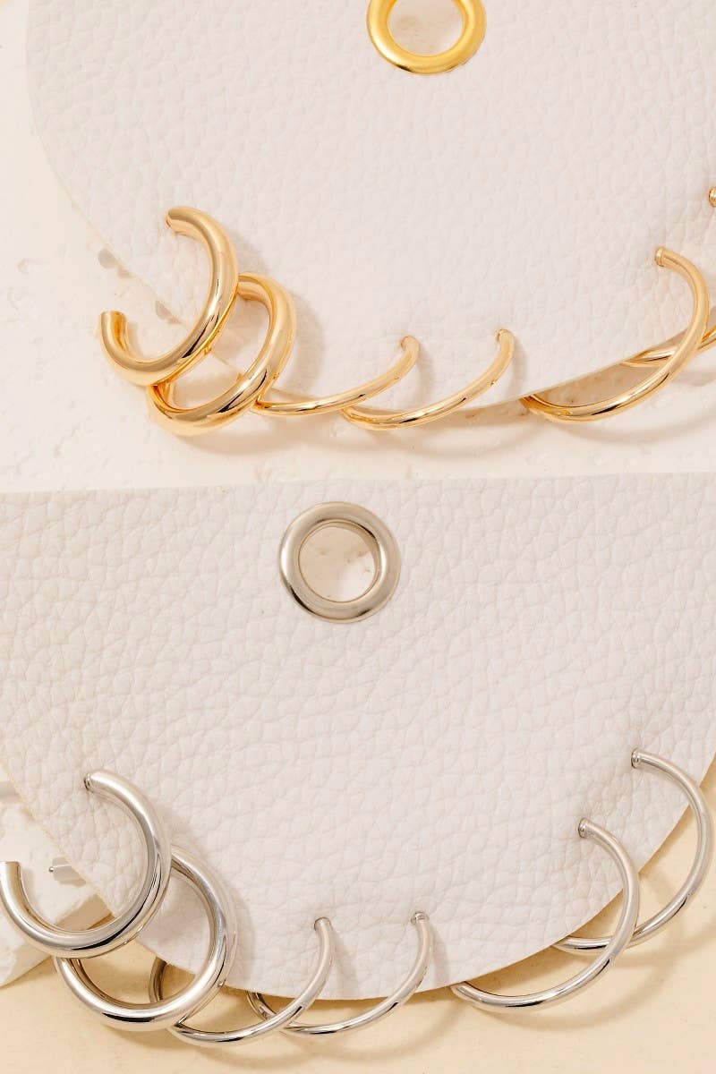 3Pc Dainty Gold Hoop Earrings Set