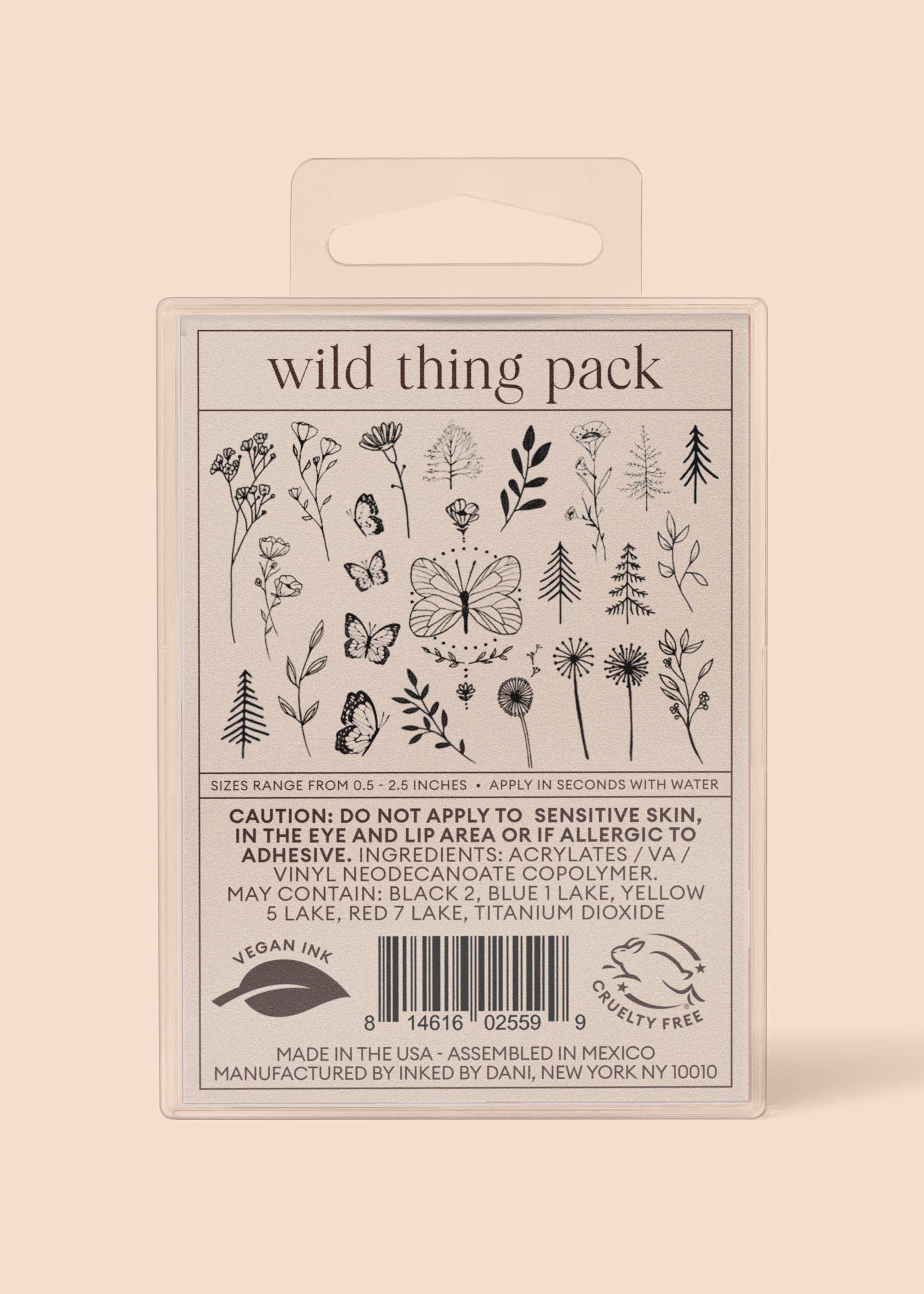 INKED by Dani - Wild Thing Temporary Tattoo Pack