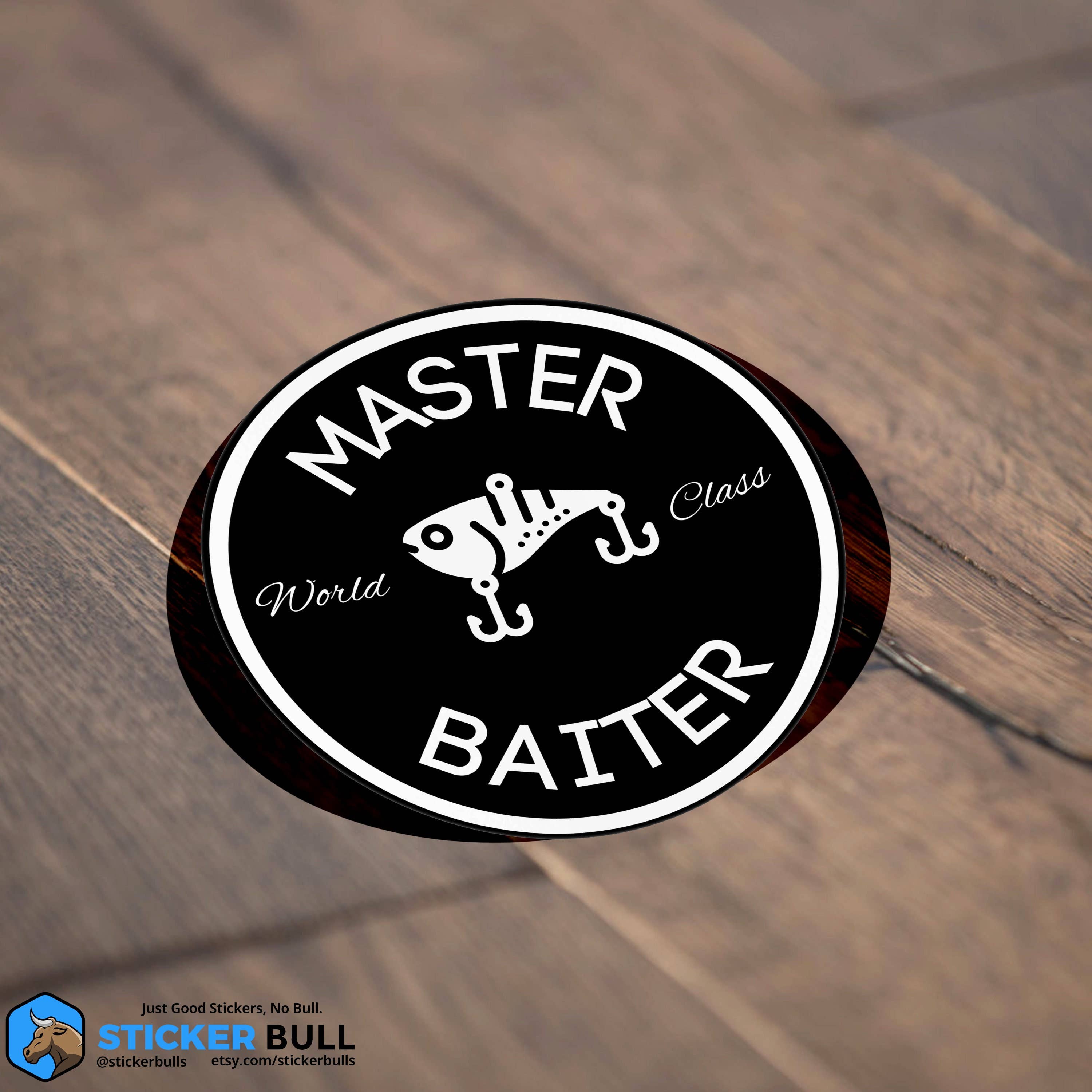 Sticker Bull - World Class Master Baiter Sticker, Swim Bait Sticker, Meme Sticker, Funny Waterproof Vinyl Sticker Decal for Laptop, Car, Hydroflask Sticker