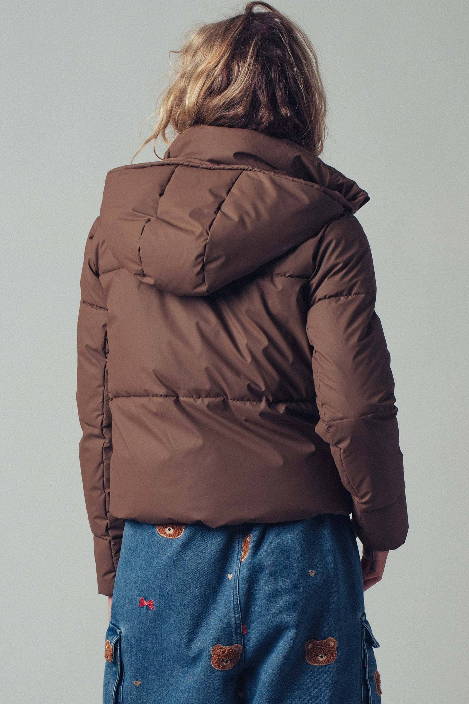 Cozy Hooded Brown Puffer Jacket