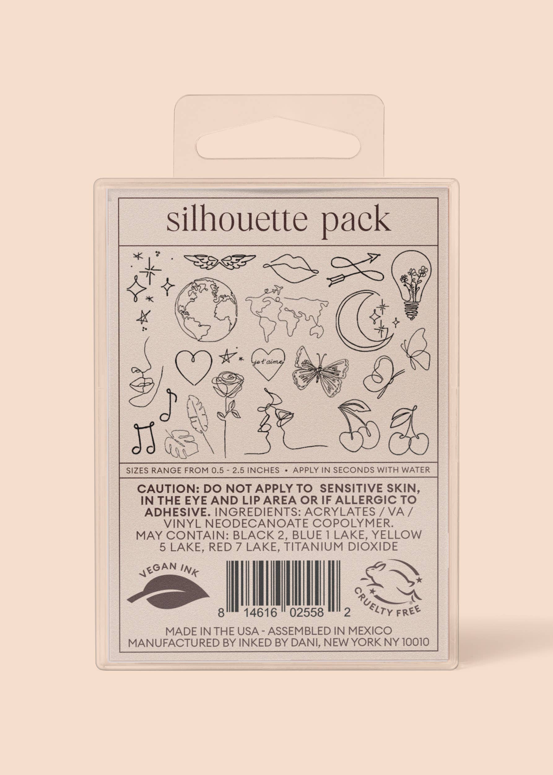 INKED by Dani - Silhouette Temporary Tattoo Pack