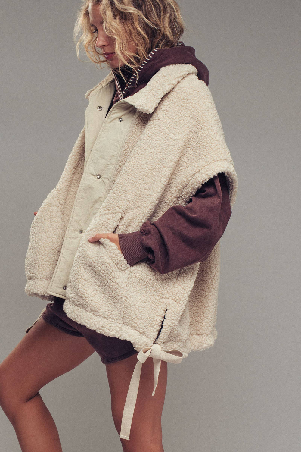 Oversized Sherpa Fleece Boho Western Layering Vest