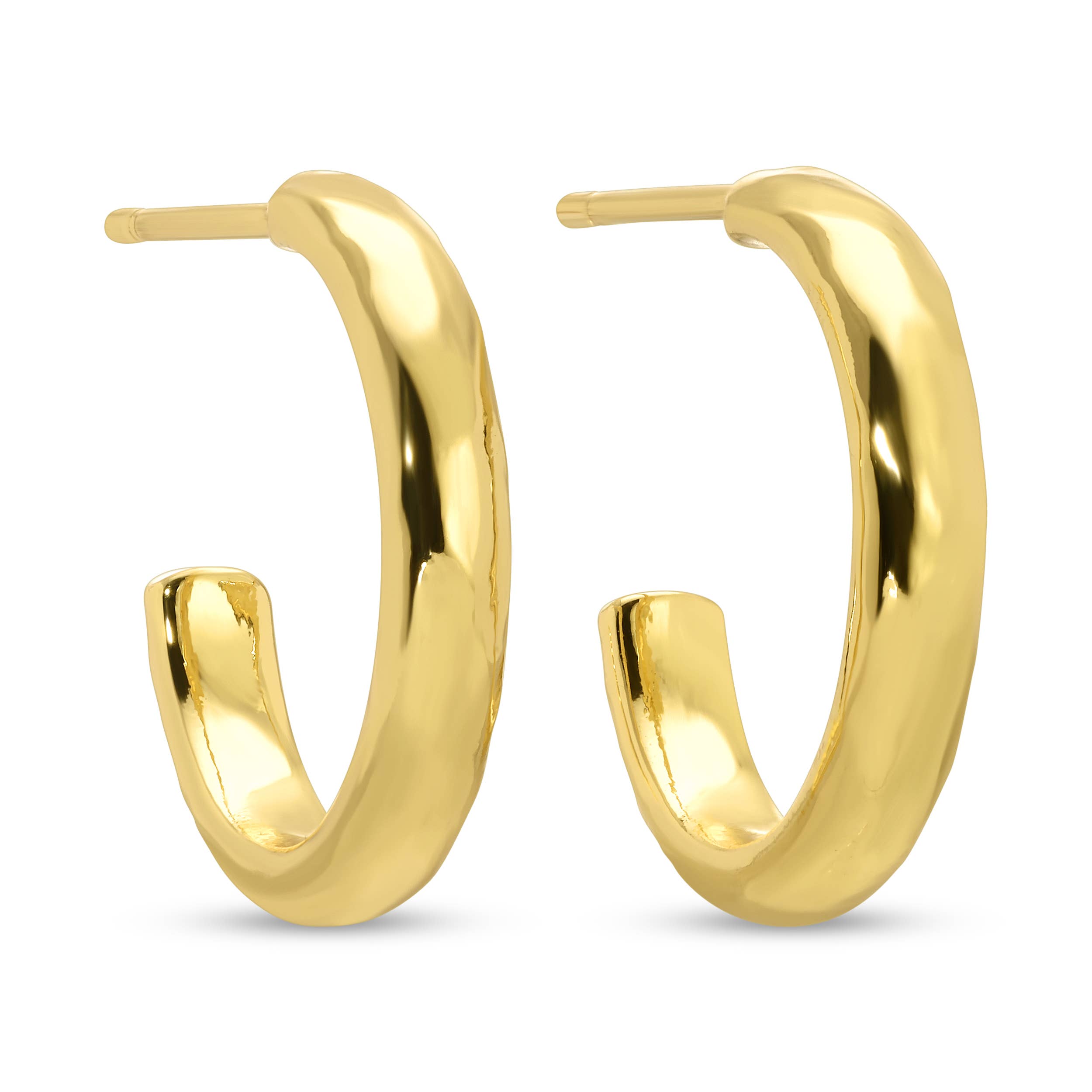 Combo of 3 Graduating Sizes of Gold Textured Hoop Earrings