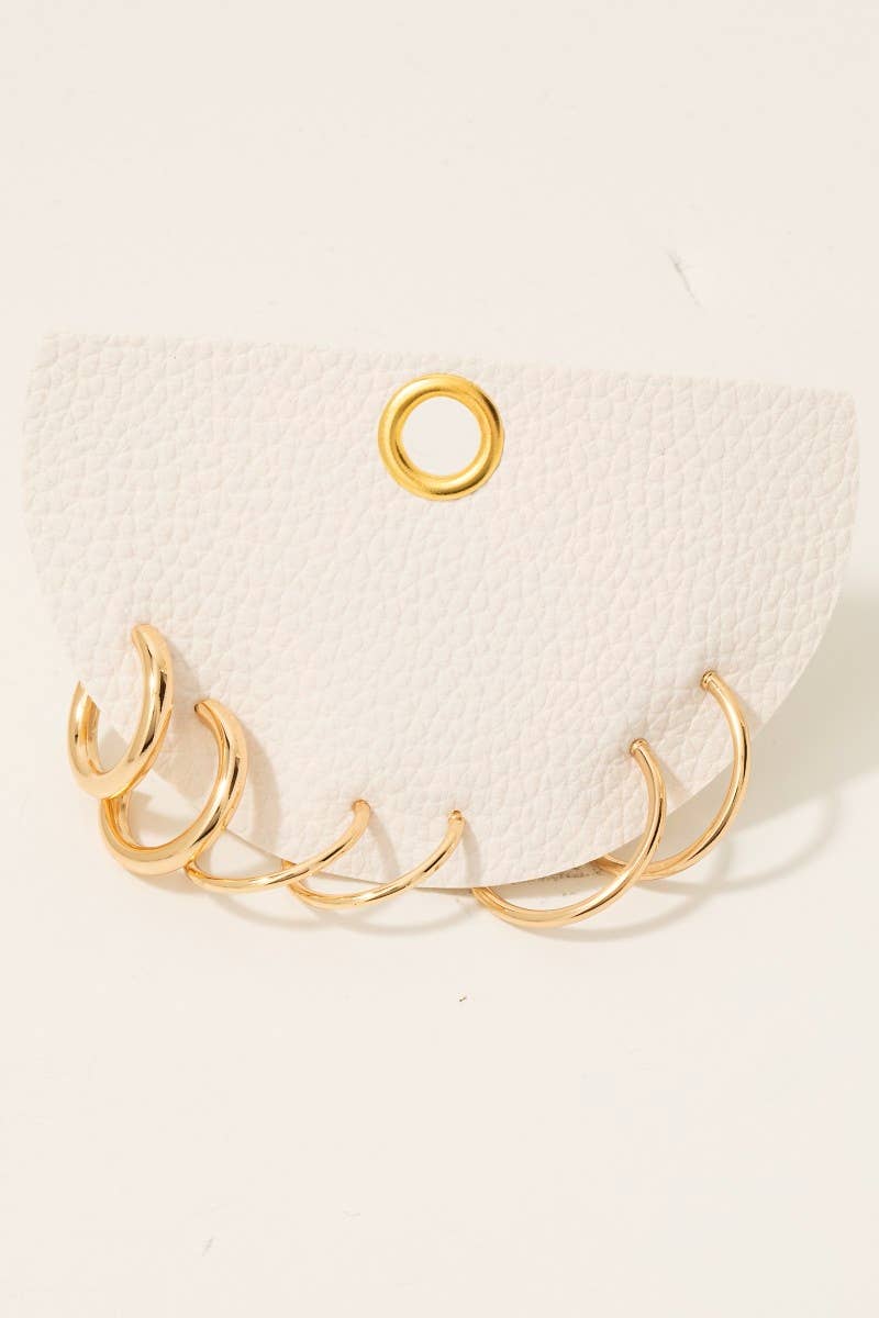 3Pc Dainty Gold Hoop Earrings Set