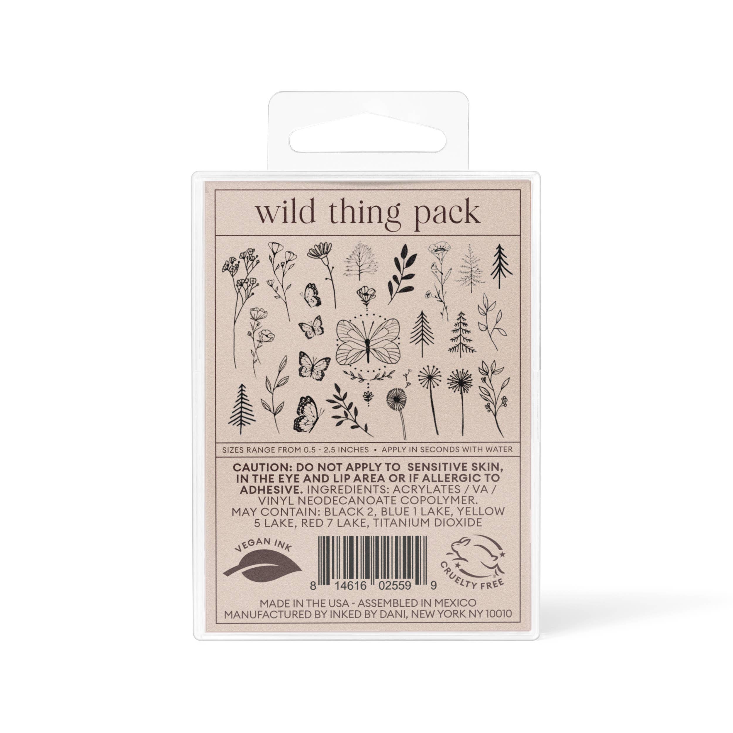 INKED by Dani - Wild Thing Temporary Tattoo Pack