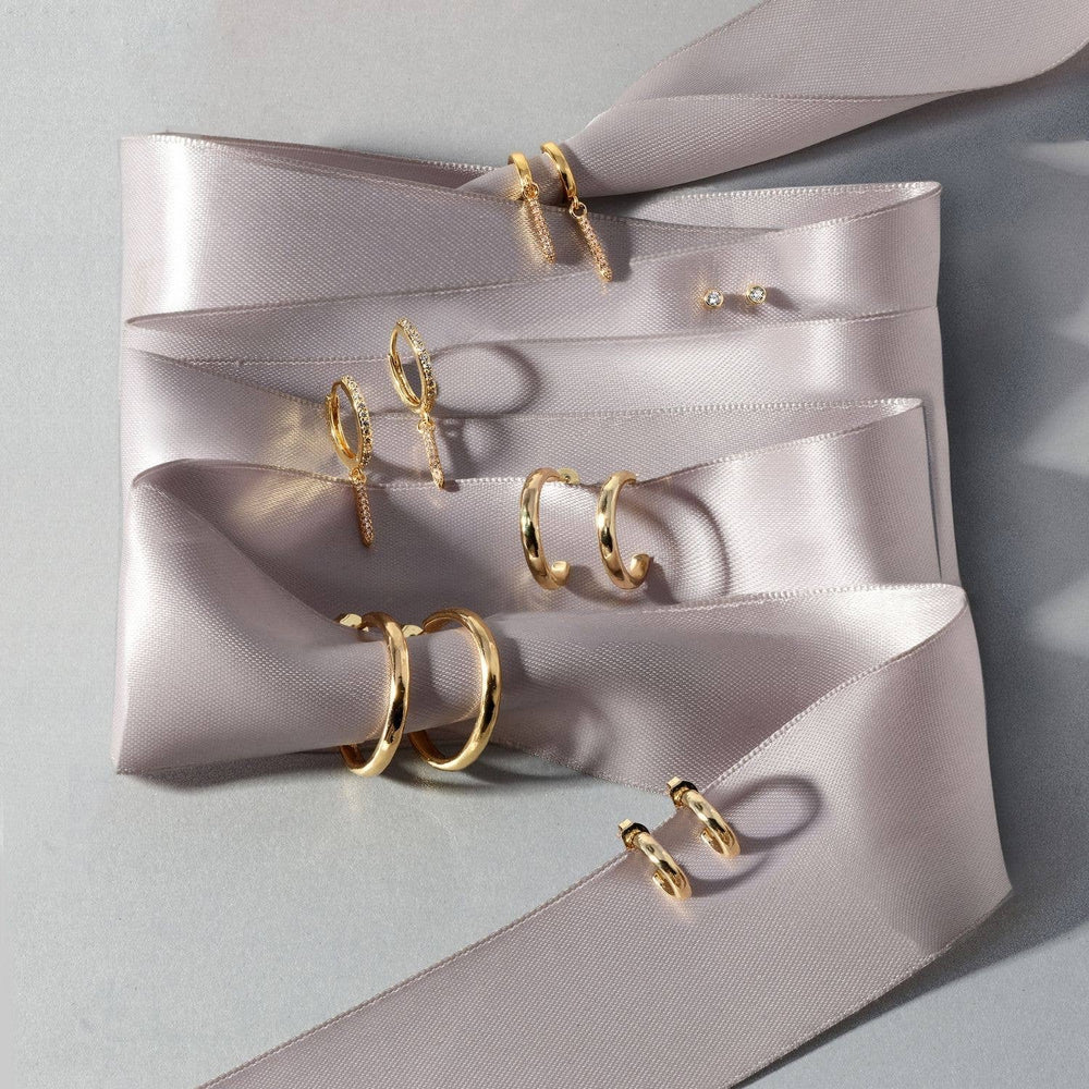 Combo of 3 Graduating Sizes of Gold Textured Hoop Earrings