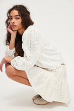 Free People Roselle Eyelet White Mini Skirt