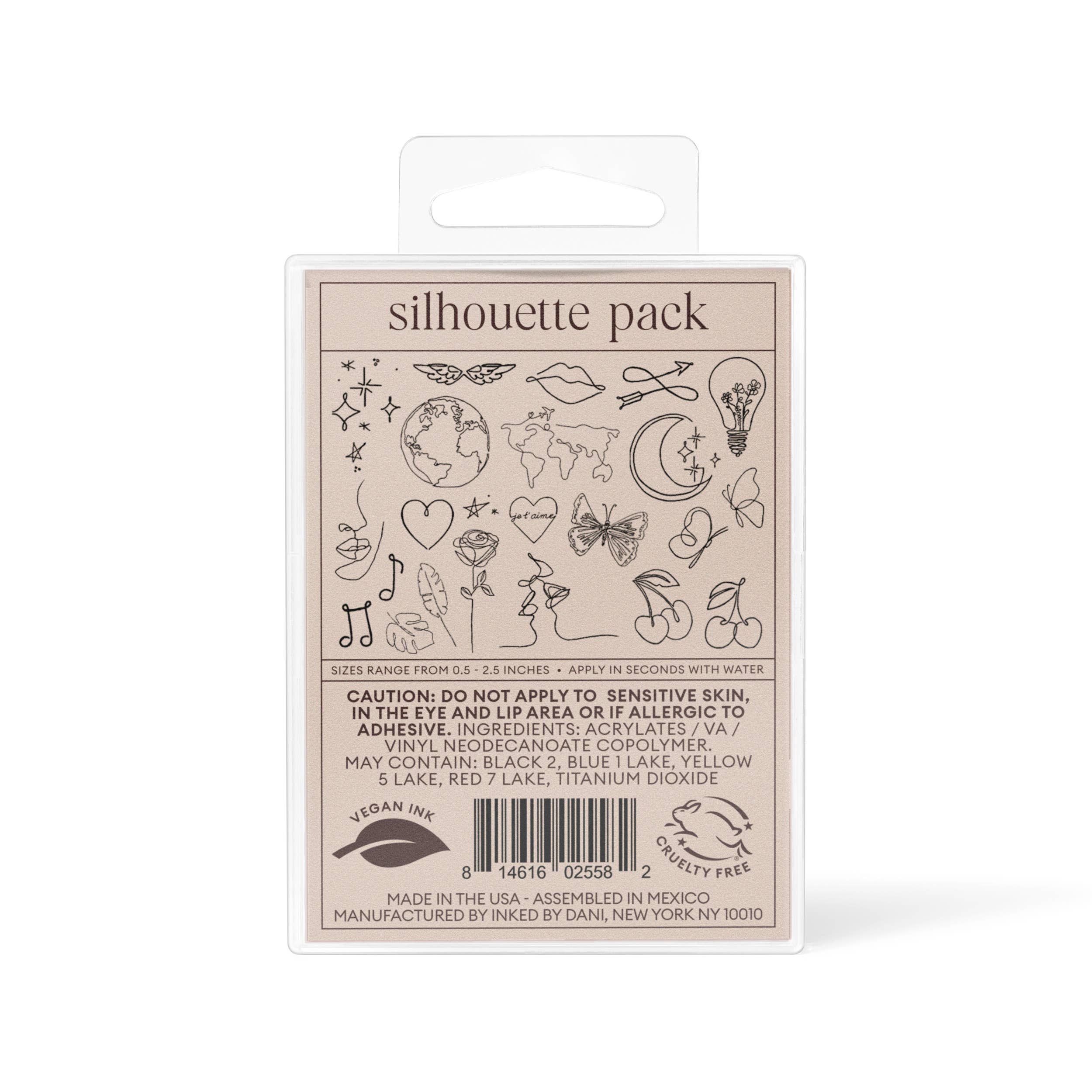 INKED by Dani - Silhouette Temporary Tattoo Pack
