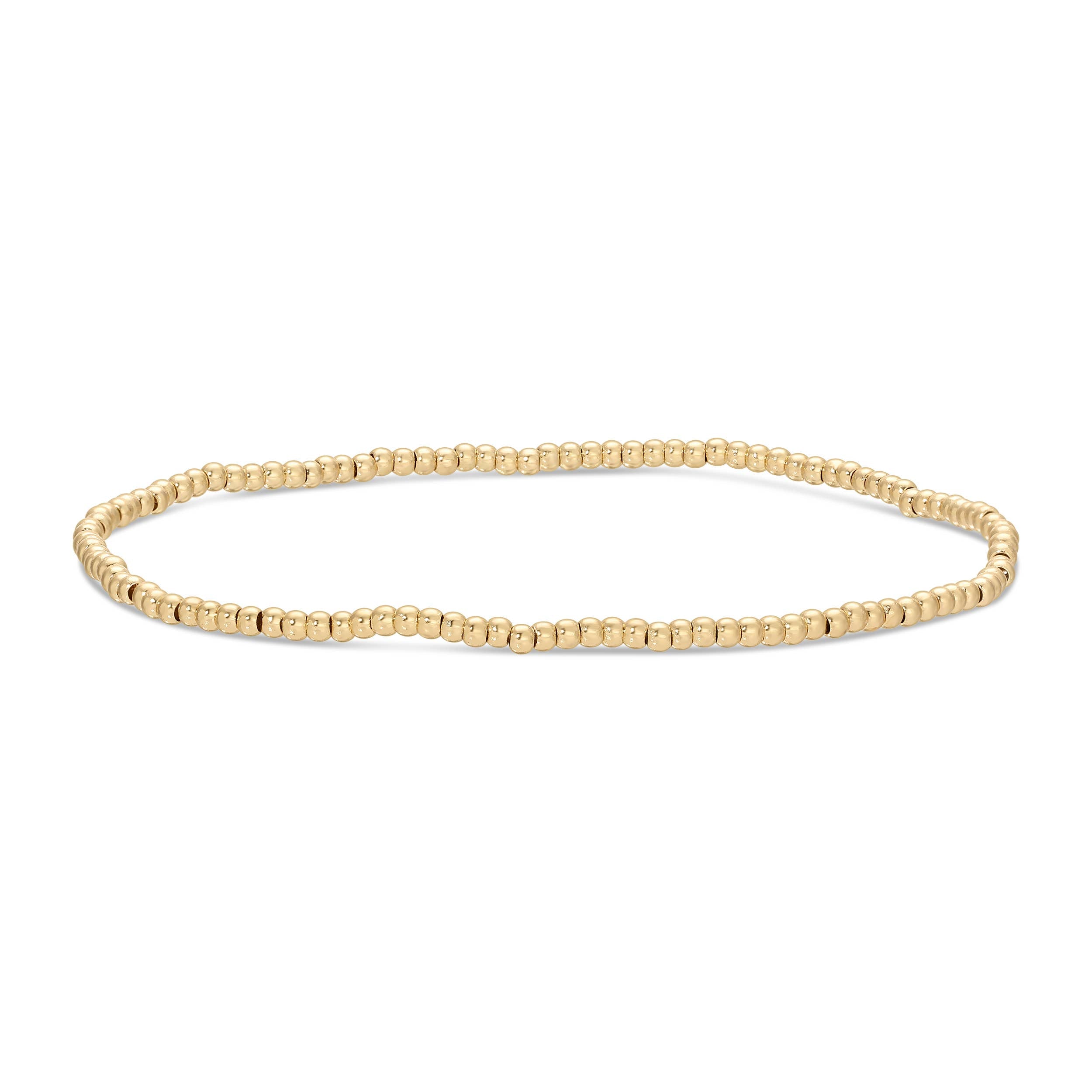 2mm Stretch Gold Bead Bracelet