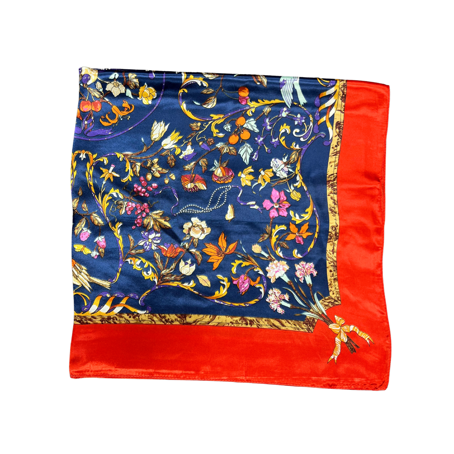Bird Pattern Silk Touch Square Scarf