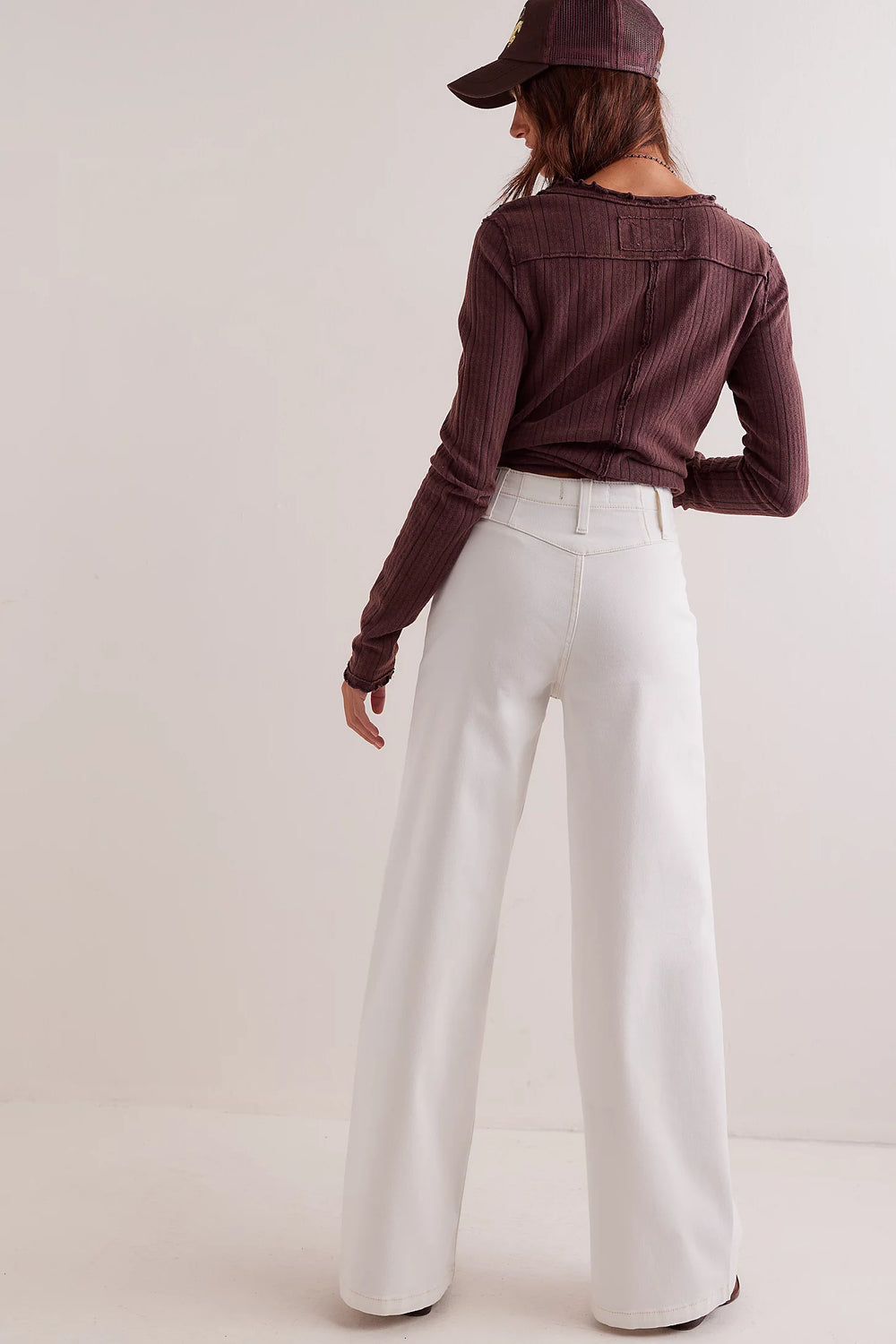 We the Free People White Libre Wide Leg Trouser Jeans