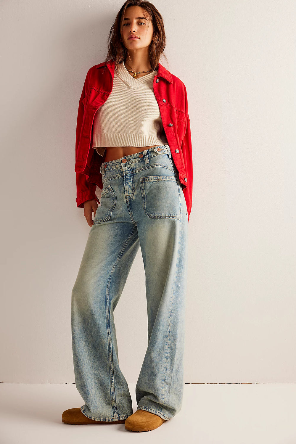 We the Free People Palmer Cuffed Denim Jeans in La La Land