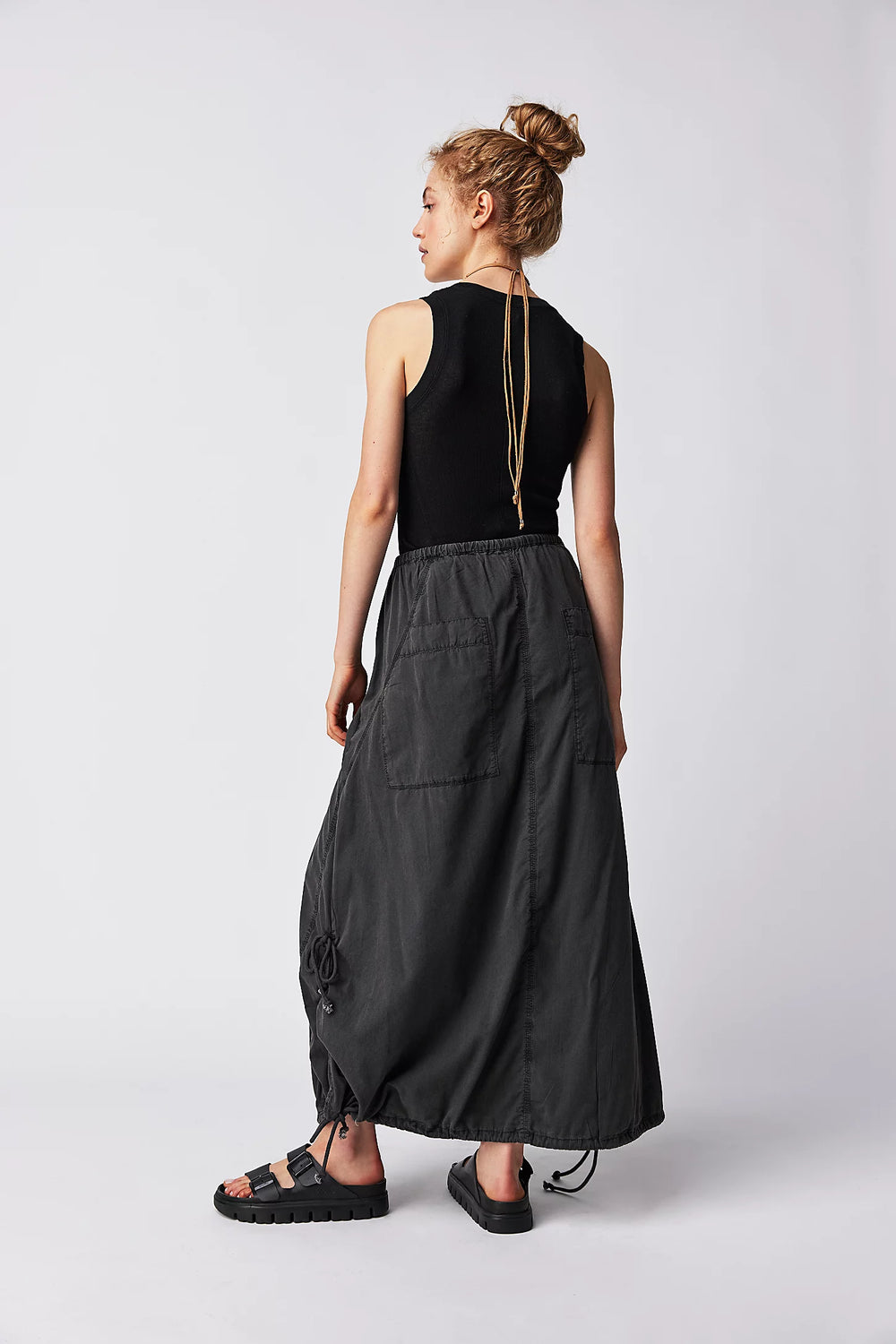 Free People Picture Perfect Parachute Maxi Skirt with drawstring