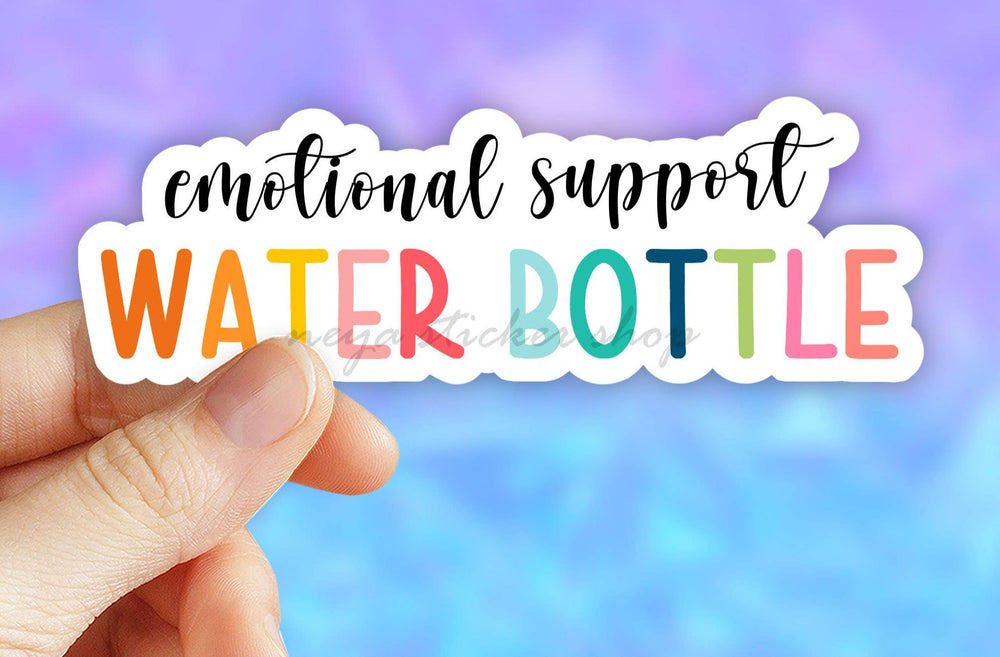 Emotional Support water bottle vinyl sticker, Mental Health: 3" (Standard)