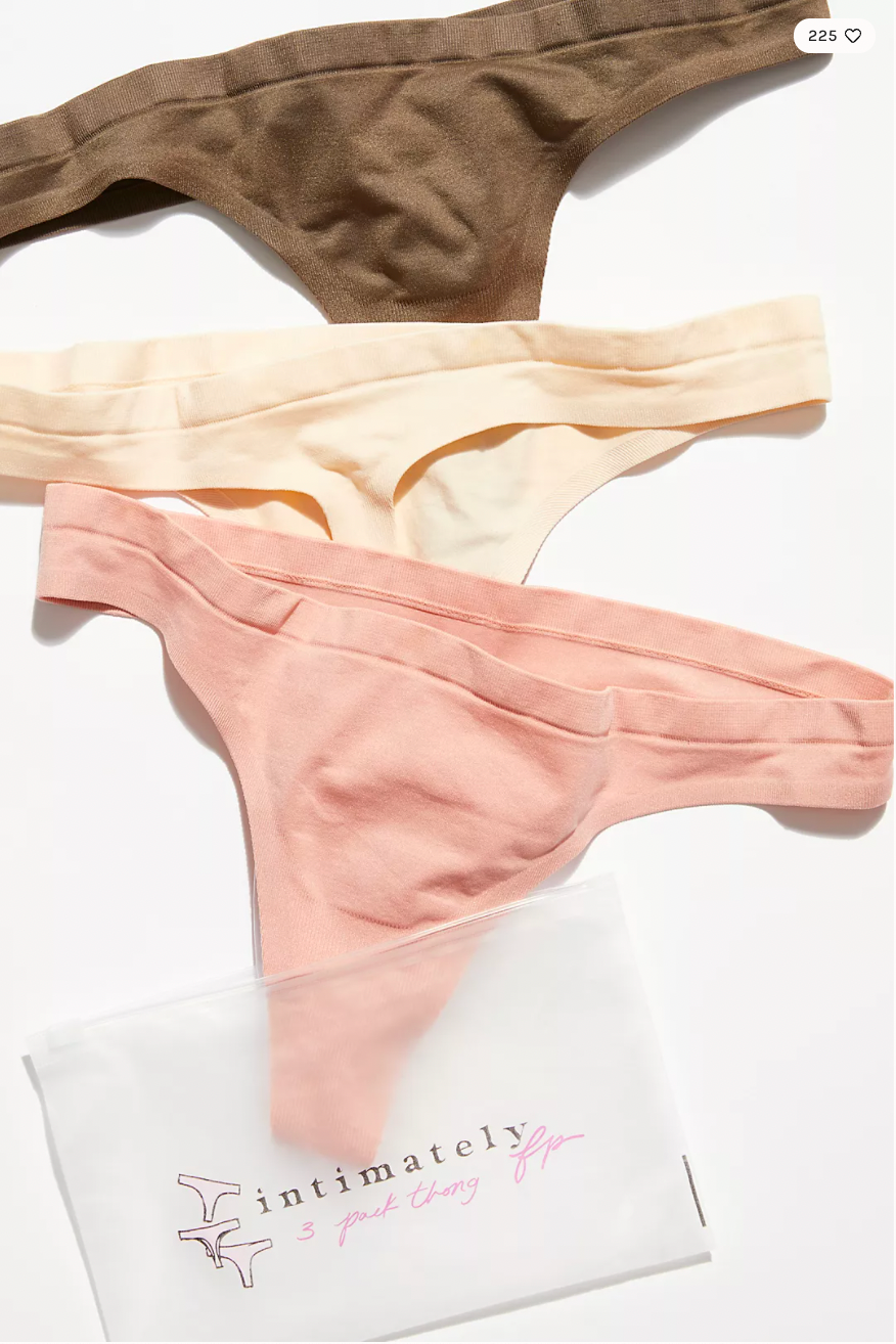 Free People Intimates No Show Seamless 3-pack thong Nude colors – Shol's  boutique