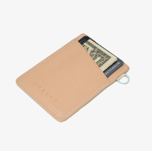 Thread Wallets RFID Secure Elastic and Leather Vertical Card Wallet