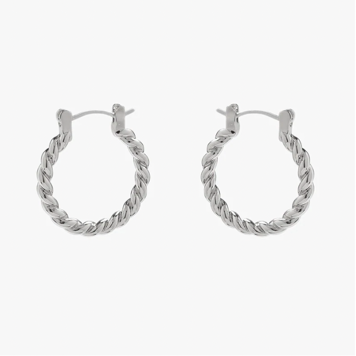 Puravida Silver Rope Chain Hoop Earrings
