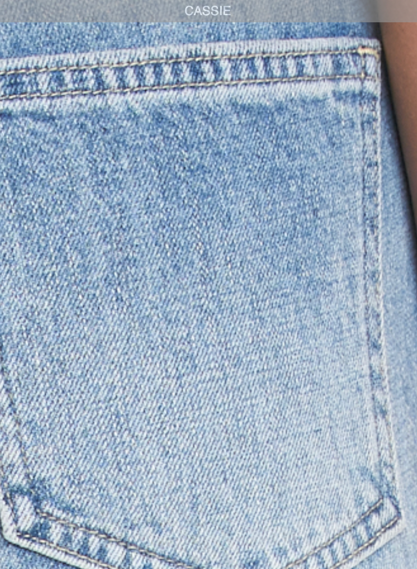 Pistola Cassie Super High Rise Distressed Straight Denim Jeans