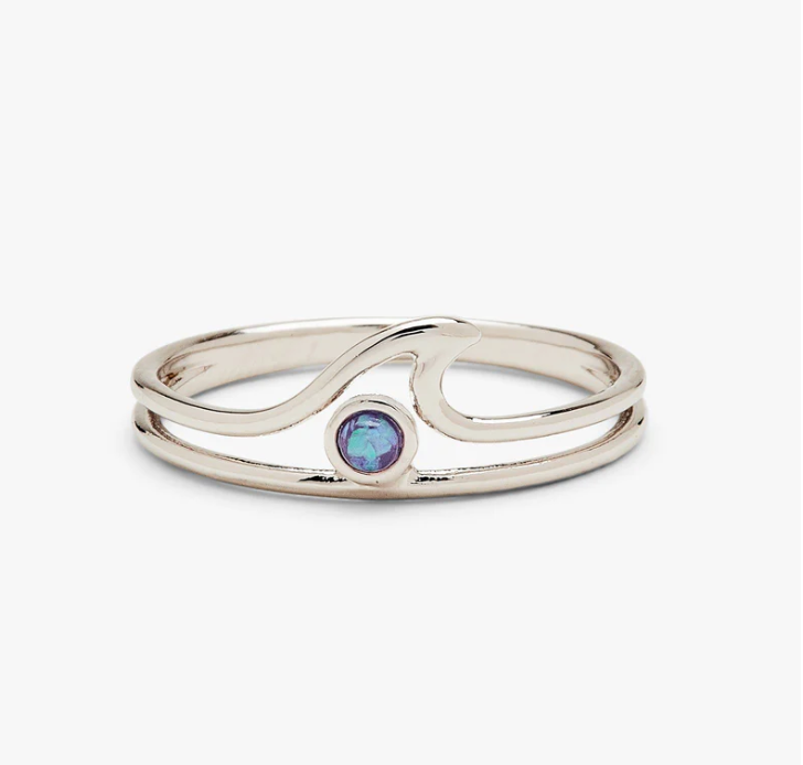 Puravida Opal Silver Wave Ring