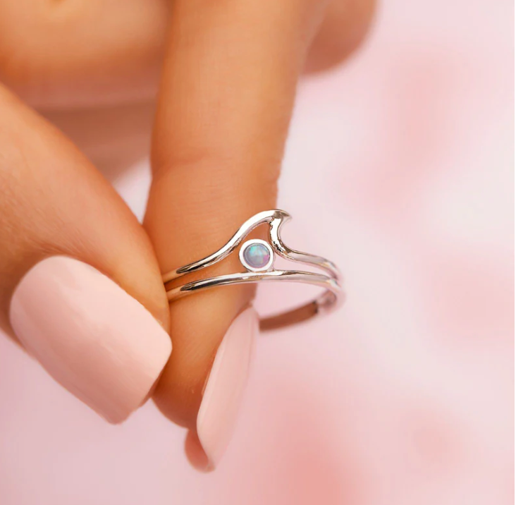 Puravida Opal Silver Wave Ring