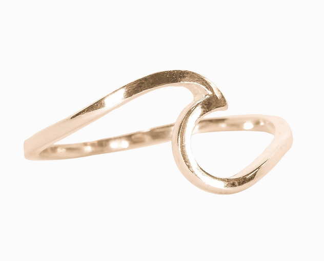 Puravida Silver, Rose Gold or Gold Wave Ring