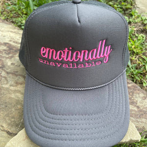 Emotionally Unavailable Trucker Hat | Charcoal